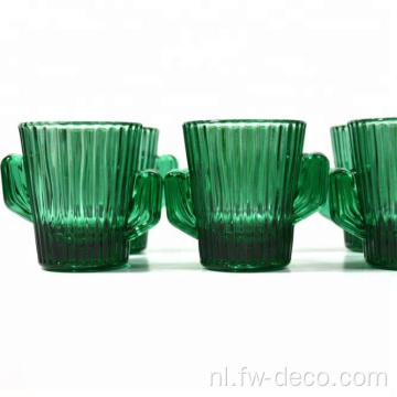 Vintage groene cactus shotglas